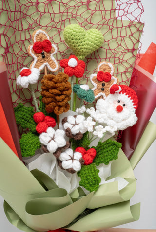 Faded Green Wrapping Paper Christmas Bouquet