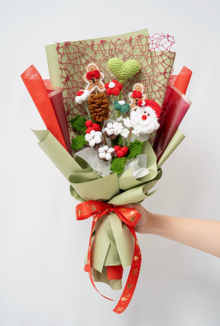 Faded Green Wrapping Paper Christmas Bouquet