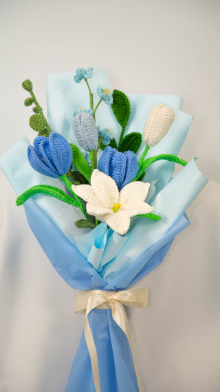 Blue Tulip Mix | Crochet Flower Bouquet