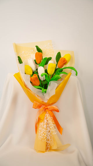 Orange Mixed Tulips | Medium Kraft Paper Bouquet