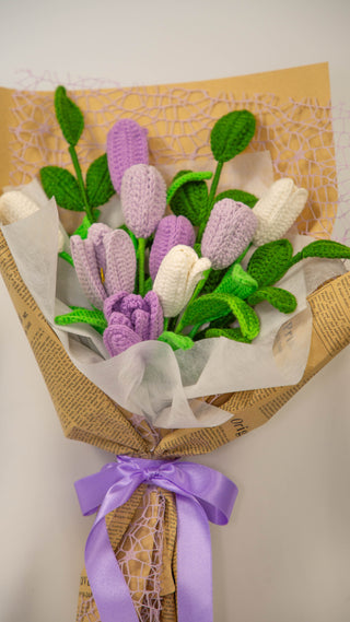 Purple Glow - Tulips | Medium Kraft Paper Bouquet