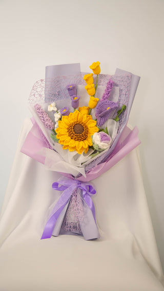 Purple Sunshine | Crochet Bouquet