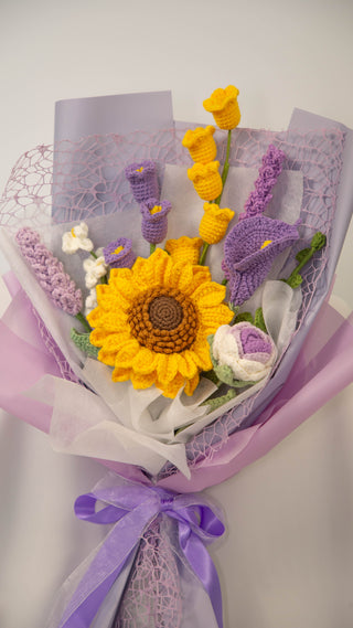 Purple Sunshine | Crochet Bouquet