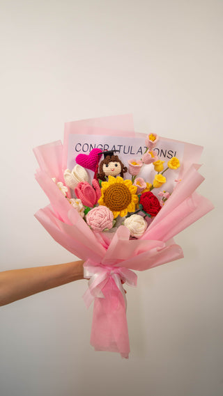 Graduation Girl - Pink Bouquet