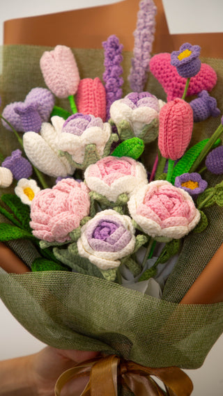 Large Purple & Pink Rose Bouquet